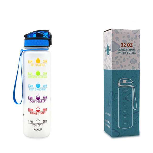 1L Tritan Water Bottle With Time Marker Bounce Cover