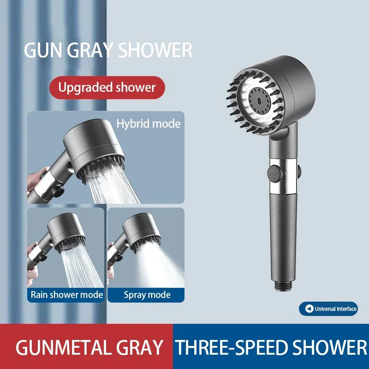 High Pressurized Filter Shower Head 3-mode Adjustable Spray with