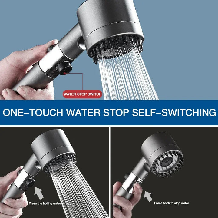 High Pressurized Filter Shower Head 3-mode Adjustable Spray with