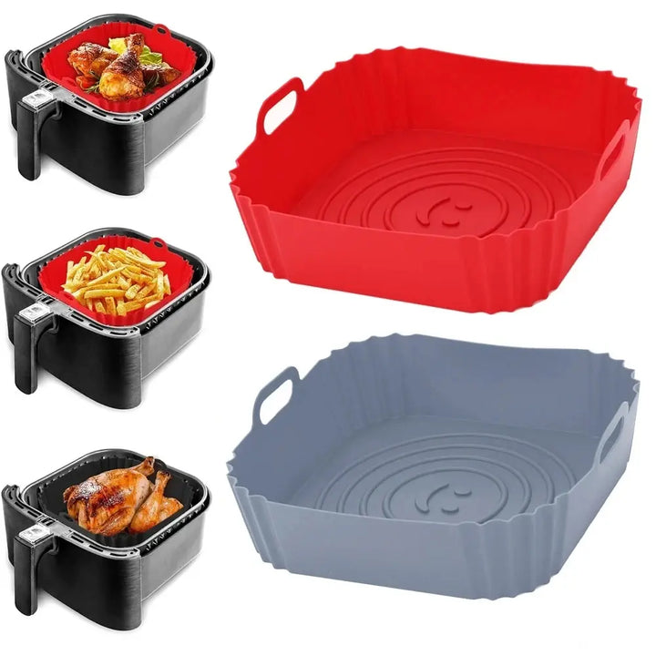 1PC Reusable Airfryer Pan Liner Accessories Silicone Air Fryers Oven