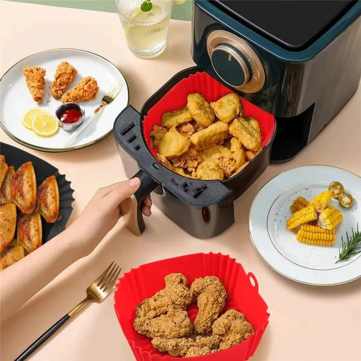 1PC Reusable Airfryer Pan Liner Accessories Silicone Air Fryers Oven