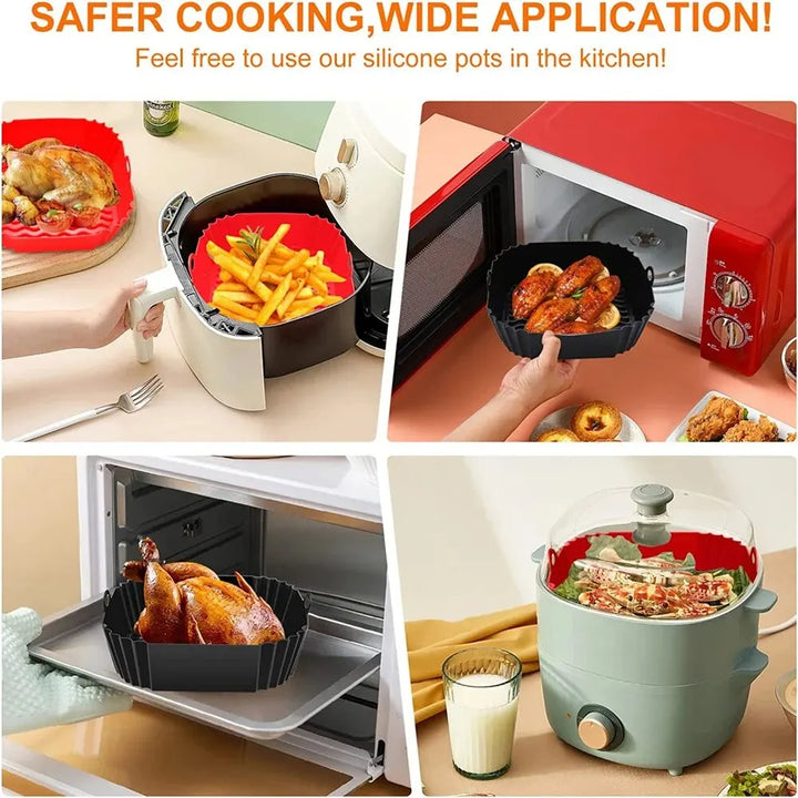 1PC Reusable Airfryer Pan Liner Accessories Silicone Air Fryers Oven